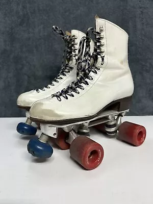 Vintage Riedell Roller Skates Size 6 Red Wing Sure Grip Skating Rink Skates • $85