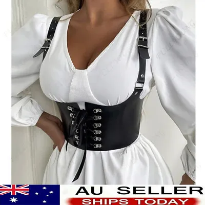 Fashion Leather Women Corseted Waist Bondage Girdle Sexy Harness Suspender Belt • $15.62