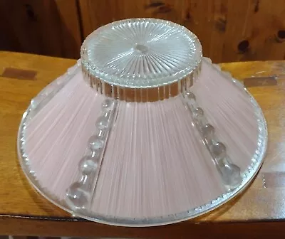 Vintage Light Pink Depression Glass Lamp Shade Art Deco  • $24.99