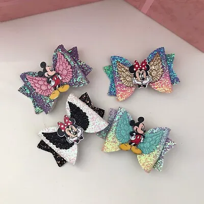 Minnie Mouse Hair Clips With Bows 4 Pieces Included • $15.55