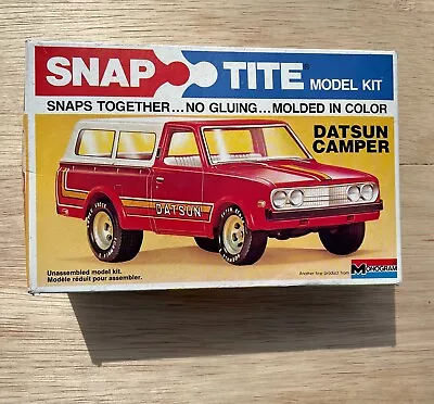 VINTAGE 1977 Monogram Snap Tite DATSUN CAMPER W/ TOPPER Pick Up Truck Model Kit • $24.99