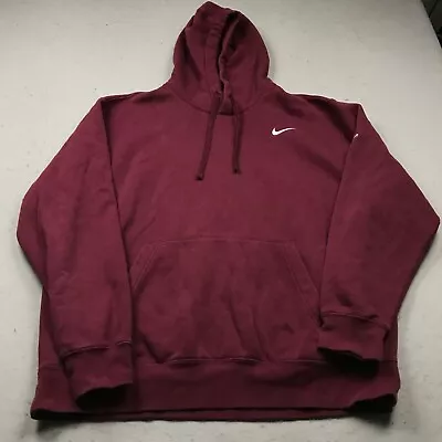 Nike Hoodie Mens XL Purple Maroon Sweatshirt Fleece Pullover Logo Essential • $19.99