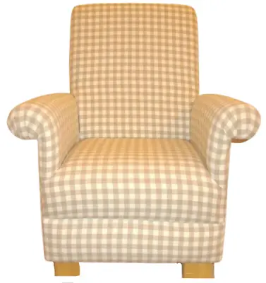 £119.95 • Buy Laura Ashley Dark Linen Gingham Fabric Child's Chair Kids Armchair Checked Beige
