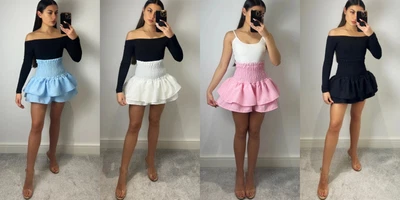 £14.99 • Buy Women Plain Pleated Casual Plaid High Waist Short Frill Ruffle Rara Mini Skirt