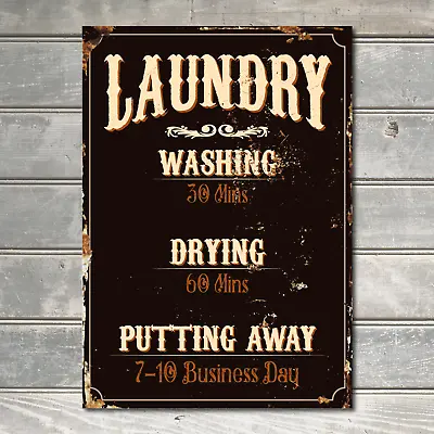 £4.70 • Buy Laundry Room Decor Laundry Shop Washing Sign Rustic Wall Decor Gift Metal Plaque
