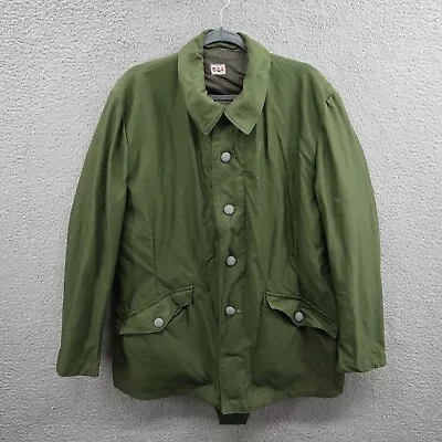 Vintage Swedish Army Coat Mens Extra Large C54 Olive Green Pockets 1970s • $69.99