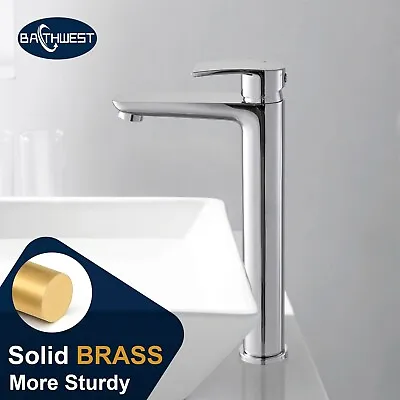 Tall Bathroom Basin Mixer Taps High Rise Faucet For Countertop Basin Monobloc • £43.33