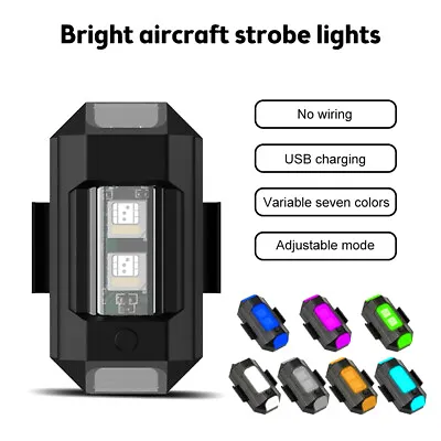 LED 7 Colors Aircraft Strobe Lights MTB Taillight Anti-collision Warning Light • $9.17