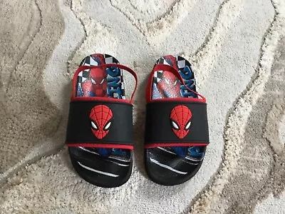 Spider-Man Sliders Slippers  Boys Size 10 Euro 28 • £5.99