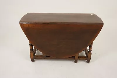 Vintage Oak Gateleg Drop Leaf Table Dining Table Leaves Scotland 1930 H953 • $617.50