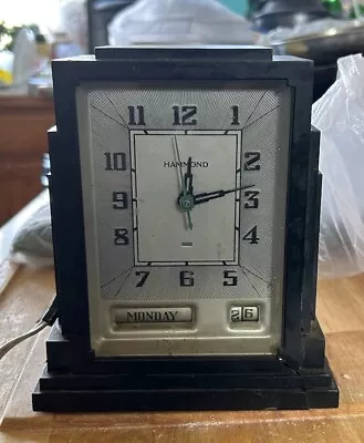 Vintage 1930s Art Deco Hammond Gregory Skyscraper Desk Clock • $88.60