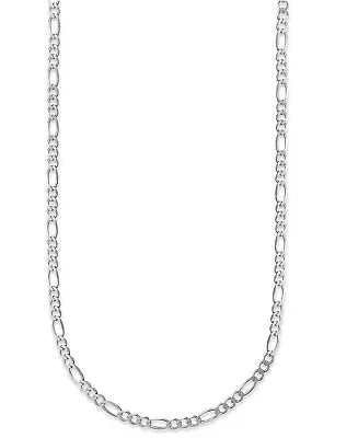 14K White Gold 2.5mm Figaro Link Chain Necklace - Unisex Sizes 16-24 Inch • $134.99