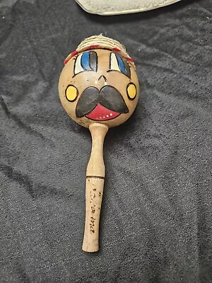 Maracas Rattle Hand Painted Isle Mujeres Mexico Souvenir  • $10.75