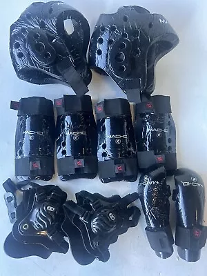 Lot Macho Sparring Pads Martial Arts Gloves Shin Helmet Cliff Kleen F5 Head Gear • $50