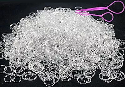 Clear Elastic Hair Bands2000 Mini Rubber BandsSoft Hair Elastics Ties Bands • $7.80