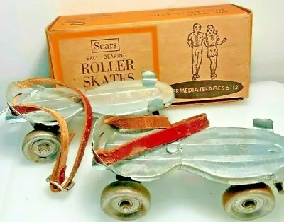 Vintage Sears Roebuck Co Metal Roller Skates Ball Bearing • $38.88