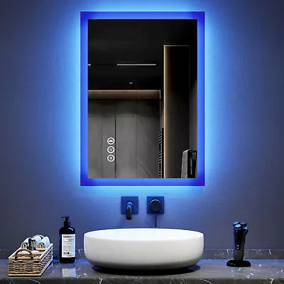 EMKE LED Bathroom Mirror With Bluetooth Shaver Socket Demister Dimmable Lights • £109.99