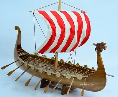 Drakkar Viking Handmade Wooden Boat 24  • $289