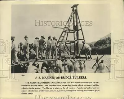 1919 Press Photo US Marines Building Bridges In The Tropics - Nez25470 • $29.88