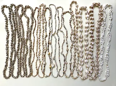 Hawaiian Seashell Leis Necklaces Assorted Shells Lengths 17-20  Lot Of 14 VTG • $26