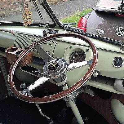 Wolfsburg Steering Wheel Wood Rim For Splitscreen VW Bus Camper 17  T2 AAC180 • $574.48