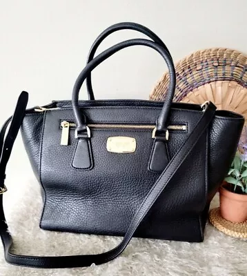 Michael Kors Black Satchel Handbag Shoulder Crossbody Bag Purse  • $68