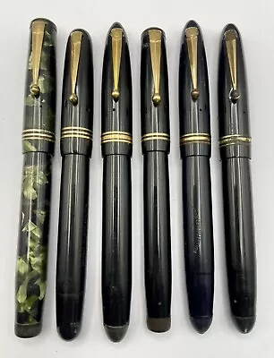 Lot 6 Vintage Mabie Todd Swan Fountain Pens Various Models 14k Gold Nibs • $142.50