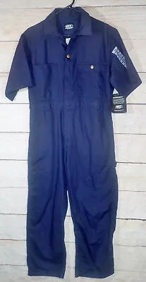 NEW KEY 996.41 Men's Poplin Unlined Short Sleeve Coverall Mechanic Jumpsuit Navy • $17.85