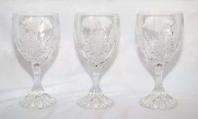 Set Of 3 Mikasa Christmas Tree Water Goblets Clear Cut Crystal 6.75   Never Used • $49.99