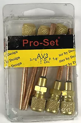 *6 Pk* Pro-Set Copper Tube Extension 3-1/8 OAL 3/16 OD 1/8 ID 7/16-20 SAE AV3 • $12.74