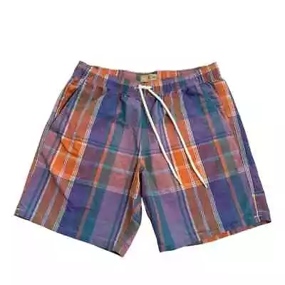 J. Crew Swim Trunks Mens Medium Plaid Shorts Colorful Mesh Lining Pockets Bottom • $19.99