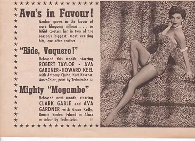 £1.69 • Buy Ava Gardner,  Magazine Cutout, 1953, 21 X 15 Cms