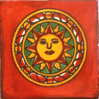 #C058) Mexican Tile Sample Ceramic Handmade 4x4 Inch GET MANY AS YOU NEED !! • $1.75