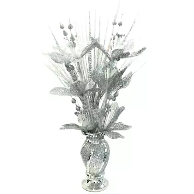 £19.99 • Buy Mosaic Vase And Flowers Diamond Silver Crystal Decorative Mirror Luxury Romany