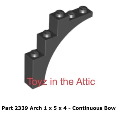 Lego 1x 2339 Black Arch 1 X 5 X 4 - Continuous Bow 6074 Castle • $9.58