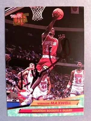 VERNON MAXWELL Houston Rockets 1992-93 Fleer Ultra  SIGNED / AUTOGRAPH Card • $4.95