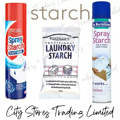 Laundry Starch Spray Or Powder For Clothes Shirts Trousers Crisp Easy To Use • £63.10