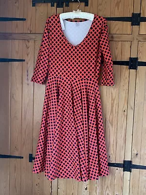 Carolina CDR Full Circle Peggy Size 1 (8-14) Dress. Red With Black Spots. BNWT • £24.99