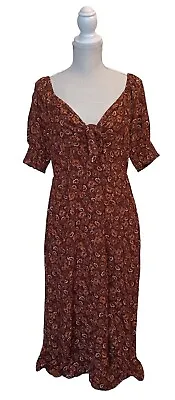 Mimi Chica Size XL Brown Floral Midi Dress • $18
