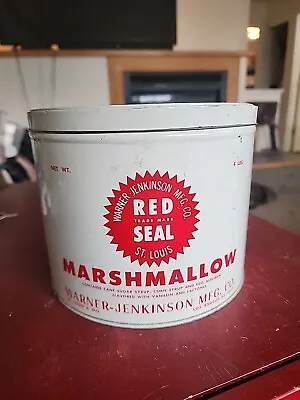 Vintage Red Seal Marshmallow Tin 4 Lb Hard To Find • $75