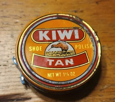Shoe Polish Tin Kiwi Tan Shoe Polish Can Vintage USA 🇺🇸 - HH • $9.50
