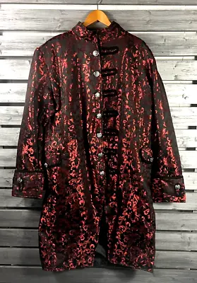 Darkrock Goth Gothic Vampire Coat Jacket Cloak Robe Men XL/XXL Costume Halloween • $49.99