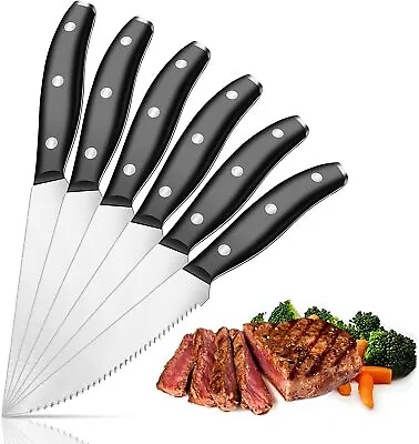 6PCS Professional Stainless Steel Steak Knives Set Sharp Chef Knife Kitchen Tool • $19.99