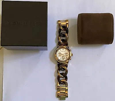$250 3 Pc Michael Kors Runway Mk4269 Rose Gold & Tortoise-shell Bracelet Watch  • $48