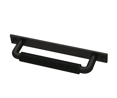 $7 • Buy P40161C-FB 3 3/4  Knurled Industrial Cabinet Pull W/ Backplate Flat Black