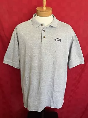 VINTAGE TCU Horn Frogs Jansport Polo Shirt Size Large 1988-1990 SEWN Football Tx • $17