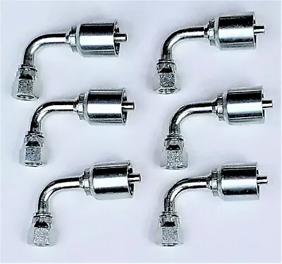 6 Hydraulic Hose Fittings - 1/4 ID Hose X -04 JIC 90 Degree • $41.95