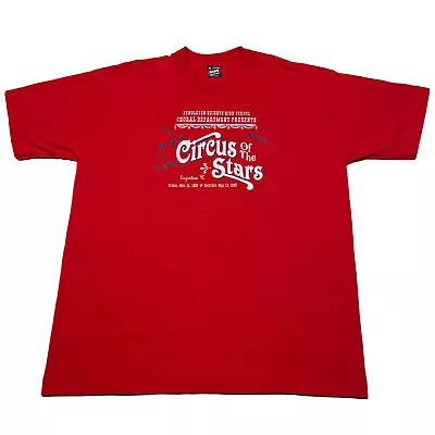Vintage 90s Single Stitch T-Shirt Mens XL Red 1995 Circus Theatre Art USA Made • $16.99