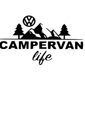 2x Large Camper Van LifeSide T4/t5/t6 Vinyl Sticker  450mm X 800mm Wide • £14.98