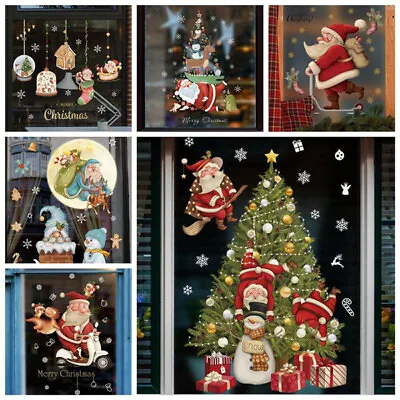 £3.59 • Buy 3D Large Christmas Window Sticker Snowman Decal Home Party Xmas Decor Removable
